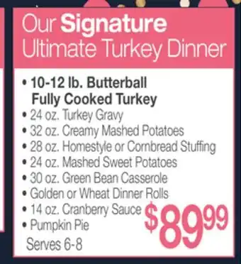 Jewel-Osco Signature ultimate turkey dinner offer