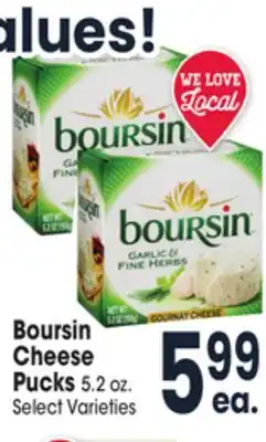 Jewel-Osco Boursin cheese pucks offer