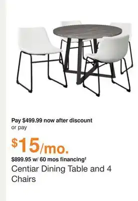 Ashley Furniture Centiar dining table and 4 chairs offer