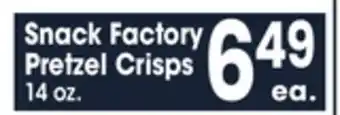 Jewel-Osco Snack factory pretzel crisps offer