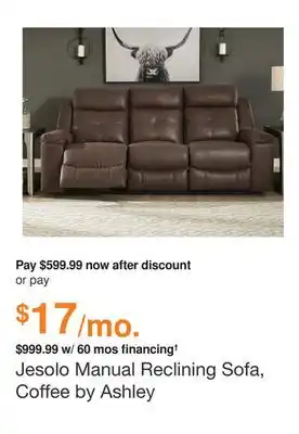 Ashley Furniture Jesolo manual reclining sofa offer