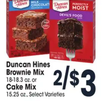 Jewel-Osco Duncan hines brownie mix 18-18.3 oz. or cake mix 15.25 oz offer