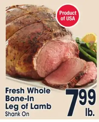 Jewel-Osco Fresh whole bone-in leg of lamb offer