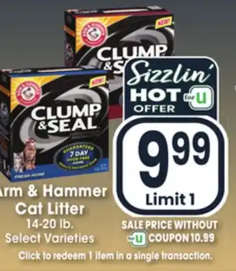Jewel-Osco Arm & hammer cat litter offer