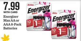 Mariano's Energizer max aa or aaa 8-pack batteries offer