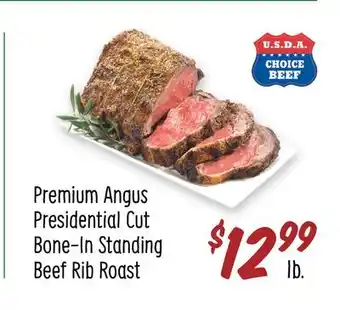 Sprouts Farmers Market Premium angus presidential cut bone-in standing beef rib roast offer
