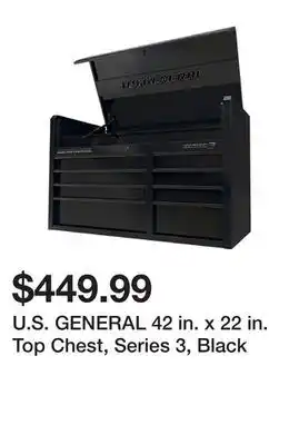 Harbor Freight Tools U.s. general 42 in. x 22 in. top chest, series 3, black offer