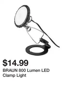 Harbor Freight Tools Braun 800 lumen led clamp light offer