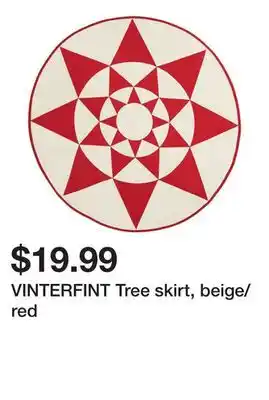 Ikea Vinterfint tree skirt, beige/red offer
