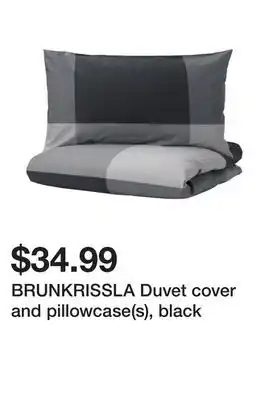 Ikea Brunkrissla duvet cover and pillowcase(s), black offer