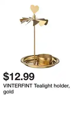 Ikea Vinterfint tealight holder, gold offer