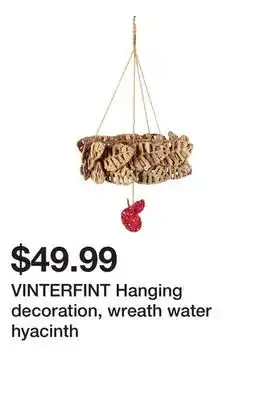 Ikea Vinterfint hanging decoration, wreath water hyacinth offer