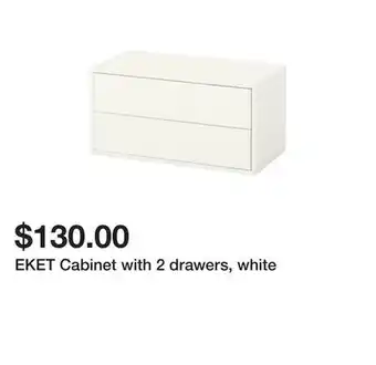 Ikea Eket cabinet with 2 drawers, white offer