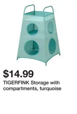 Ikea Tigerfink storage with compartments, turquoise offer