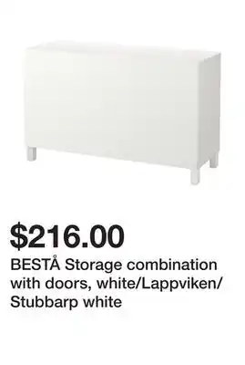 Ikea Bestå storage combination with doors, white/lappviken/stubbarp white offer