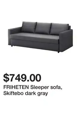 Ikea Friheten sleeper sofa, skiftebo dark gray offer