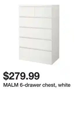 Ikea Malm 6-drawer chest, white offer