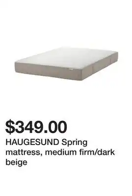 Ikea Haugesund spring mattress, medium firm/dark beige offer