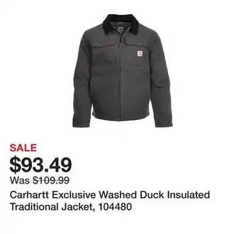 Tractor Supply Company Carhartt exclusive washed duck insulated traditional jacket, 104480 offer