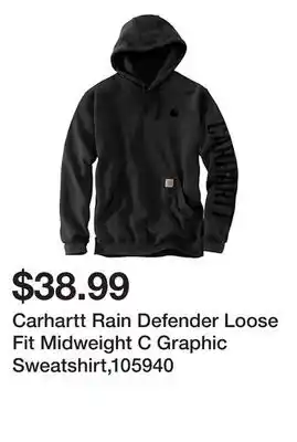 Tractor Supply Company Carhartt rain defender loose fit midweight c graphic sweatshirt,105940 offer