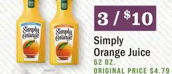 Heinen's Simply orange juice offer