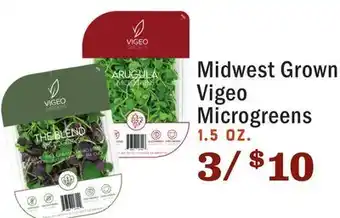 Heinen's Midwest grown vigeo microgreens offer