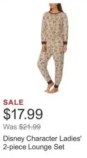 Costco Disney Character Ladies' 2-piece Lounge Set offer