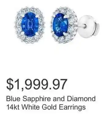 Costco Blue Sapphire and Diamond 14kt White Gold Earrings offer