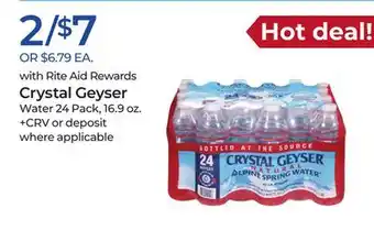 Rite Aid Crystal geyser water offer