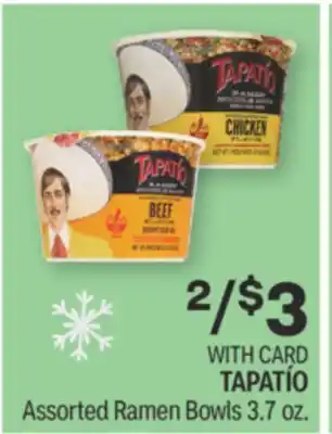 CVS Tapatío assorted ramen bowls 3.7 oz offer