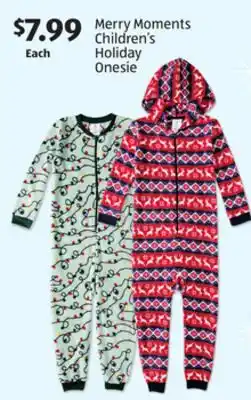 Aldi Merry moments children's holiday onesie offer