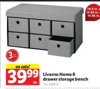 Lidl Livarno home 6 drawer storage bench offer