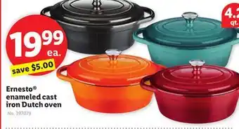 Lidl Ernesto 4.2 qt. enameled cast iron dutch oven offer