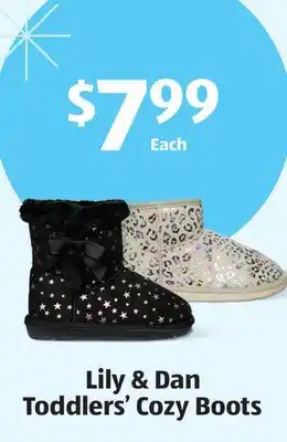 Aldi Lily & dan toddlers' cozy boots offer