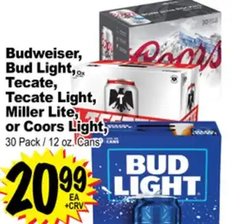 Superior Grocers Budweiser, bud light, tecate, tecate light, miller lite, or coors light offer