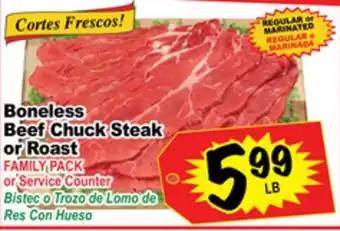 Superior Grocers Boneless beef chuck steak or roast offer