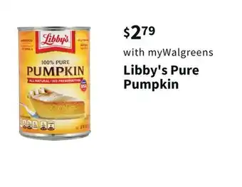 Walgreens Libby's pure pumpkin offer