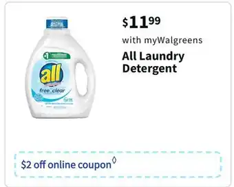 Walgreens All laundry detergent offer