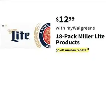 Walgreens 18-pack miller lite products offer
