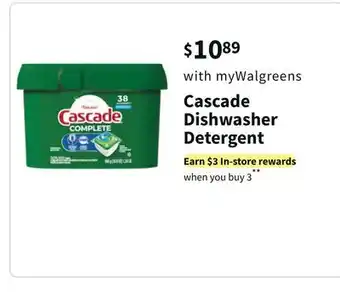 Walgreens Cascade dishwasher detergent offer