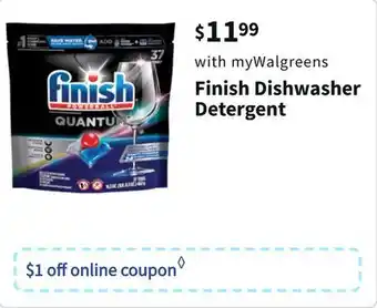 Walgreens Finish dishwasher detergent offer