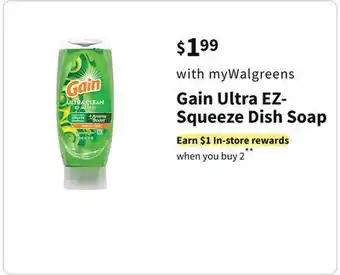 Walgreens Gain ultra ez-squeeze dish soap offer