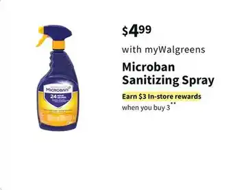 Walgreens Microban sanitizing spray offer