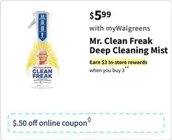 Walgreens Mr. clean freak deep cleaning mist offer