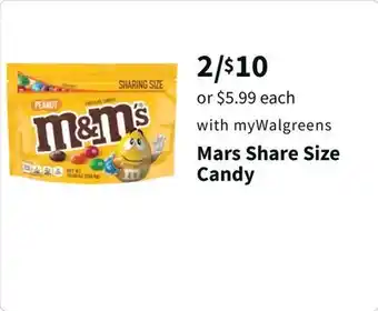 Walgreens Mars share size candy offer