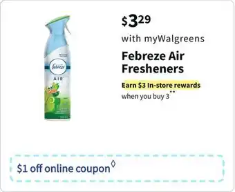 Walgreens Febreze air fresheners offer