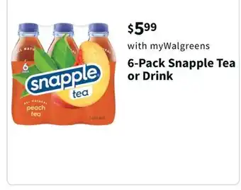 Walgreens 6-pack snapple tea or drink offer