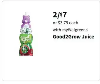 Walgreens Good2grow juice offer