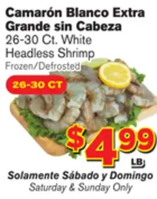 El Super Fresh White headless shrimp offer