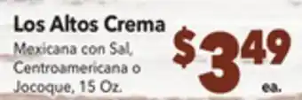 Vallarta Supermarkets Los altos crema offer